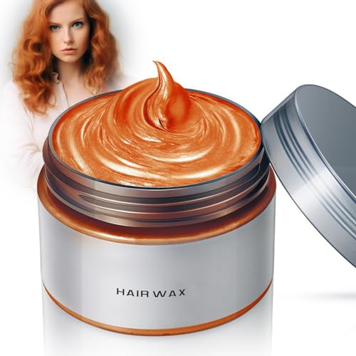 HAARFARBE WAX Color Wax, Temporäre Haarfarbe, Abwaschbarer Temporärer Fleck Abwaschbarer Fleck Styling Haartone, Haarfarbe Wachs für Party, Cosplay, Halloween, Weihnachten. 120g (orange) von FUXNGZI