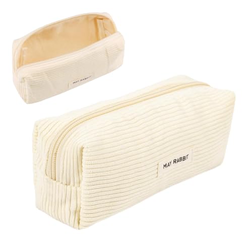 Federmäppchen, Mäppchen Cord-Stoff, Schlamppermäppchen Damen, Federmäppchen Milchig weiße für Mädchen Teenager, Federtasche Stiftetasche Stiftemappe für Mädchen Teenager Schule, Büro (Weiß) (A) Federmäppchen, Mäppchen Cord-Stoff, Schlamppermäppchen Damen, Federmäppchen Milchig weiße für Mädchen Teenager, Federtasche Stiftetasche Stiftemappe für Mädchen Teenager Schule, Büro (Weiß) (A) von FUYTSUO