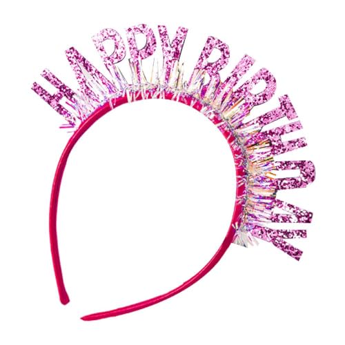 FUZYXIH HAPPY BIRTHDAY Stirnband Festival Haar Hoop Aufführungen Kopfbedeckung Halloween Party Kostüm Requisite Unisex Haarreifen für Frauen Lametta Shinning Happy Birthday Buchstabenform Dekorative von FUZYXIH