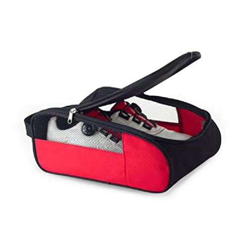 Golfschuhtasche, atmungsaktiv, Sport, Reisen, Organizer, für Schuhe, Transporttasche für Schuhe, für Golf, Basketball, Baseball Tennis, Schwarz / Rot, Three piece side von FUZYXIH