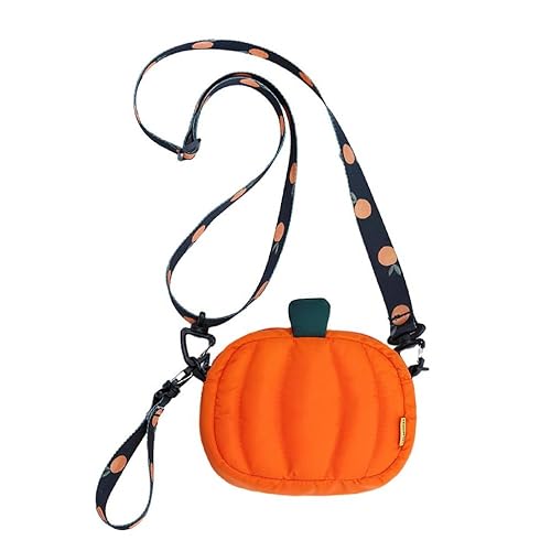 Halloween Kürbis Geldbörse Runde Mini Umhängetasche Für Damen Trendige Und Praktische Umhängetasche Mit Reißverschluss Langlebige Mini Kürbis Tasche Umhängetasche Mit Reißverschluss von FUZYXIH