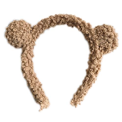 Niedliches Cartoon Bärenohren Stirnband Für Frauen Flauschiges Plüsch Bonbonfarben Make Up Haarband Mit Juwelen Besetztes Stirnband von FUZYXIH