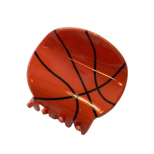 FUZYXIH Sommer-Haarspange für Damen und Mädchen, niedliche Fußball-Sport-Haarklammer für Kinder, süße Haarnadel, Haarspange, Haarspange, Basketball, Kopfbedeckung, Acryl, Haarspange von FUZYXIH