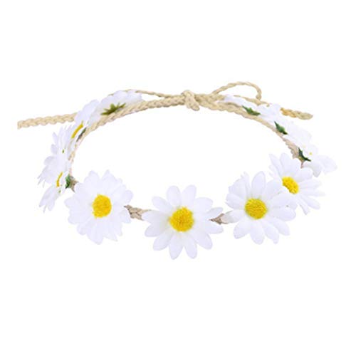 Sonnenblumen-Haarkranz mit verstellbarem Band, für Festivals, Party, Kopfschmuck für Strand, Sonne, H Stirnbänder von FUZYXIH