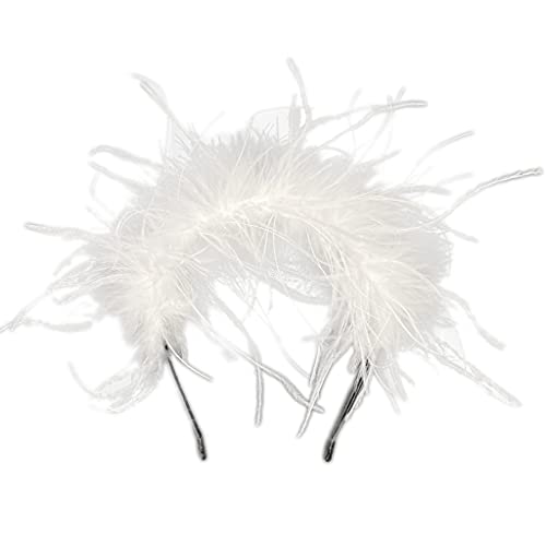 Stirnbänder, niedliche Feder-Party-Haarreifen, schöne Feder-Fascinator für kreative Stirnbänder, Foto-Requisiten für Party, Nachtclub, pelzige Stirnbänder für Mädchen von FUZYXIH