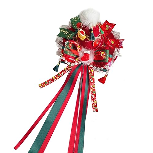 Weihnachts-Haarspange, Hut, hübsch, handgefertigt, Lolitas, Haar-Accessoire mit festlicher Kappe, Muti-Stirnband, Haarschmuck, Lolitas Haarspange von FUZYXIH