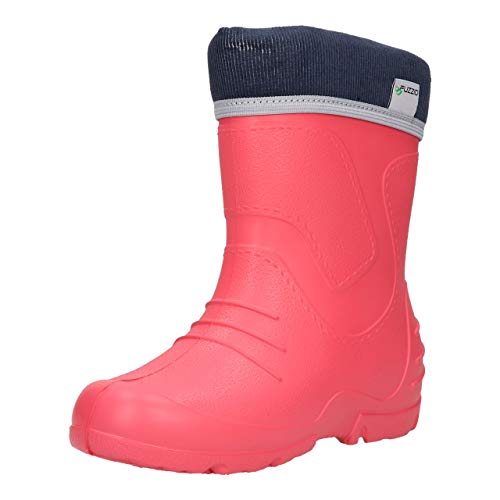 FUZZIO Kinder PolarKala gefüttert leicht Regenstiefel Gummistiefel (Rosa, 24/25 EU) von FUZZIO