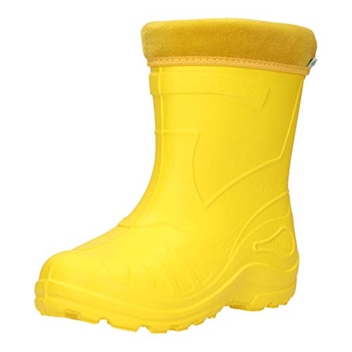 FUZZIO Kinder SeSe Gummistiefel Regenstiefel leichte gefüttert Gelb 23 EU von FUZZIO