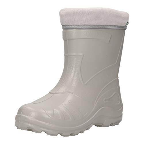 FUZZIO Kinder SeSe Gummistiefel Regenstiefel leichte gefüttert Hellgrau 22 EU von FUZZIO