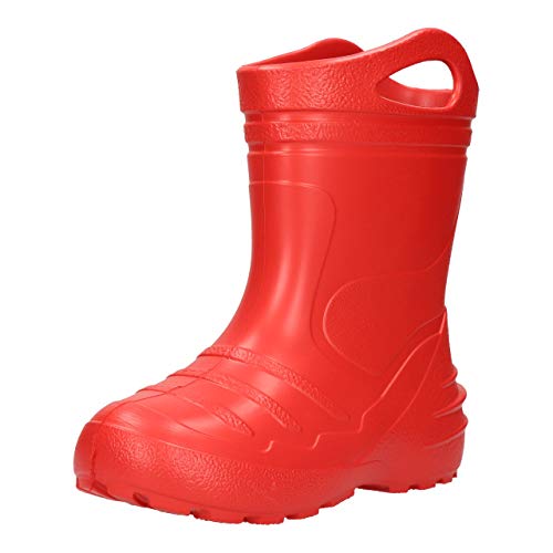 FUZZIO Kinder SeSeGrip Gummistiefel Regenstiefel leichte gefüttert Rot 22 EU von FUZZIO