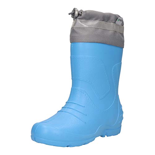 FUZZIO Kinder WinterKala gefüttert leicht Regenstiefel Gummistiefel (Blau, 26/27 EU) von FUZZIO