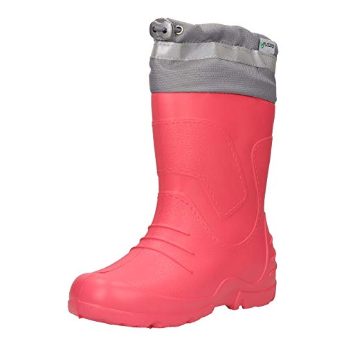 FUZZIO Kinder WinterKala gefüttert leicht Regenstiefel Gummistiefel (Rosa, 24/25 EU) von FUZZIO