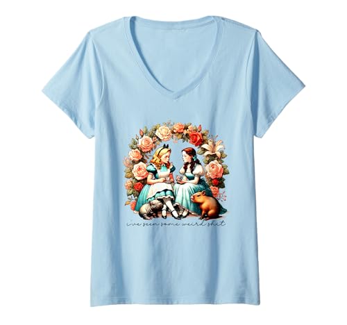 Damen Ich Habe komisches Zeug gesehen T-Shirt mit V-Ausschnitt Damen Ich Habe komisches Zeug gesehen T-Shirt mit V-Ausschnitt von FUnny hot trending gift tee