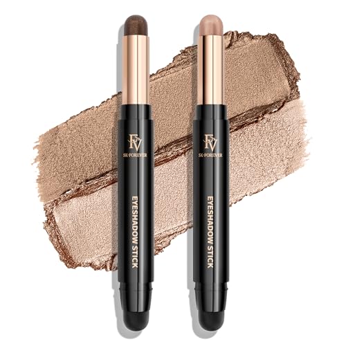 FV 2 PCS Lidschatten Stift, Hochpigmentierte Creme Lidschatten, Langanhaltend, Knitterfrei, Wasserfest Eyeshadow Sticks mit Matt und Shimmer Finish FV 2 PCS Lidschatten Stift, Hochpigmentierte Creme Lidschatten, Langanhaltend, Knitterfrei, Wasserfest Eyeshadow Sticks mit Matt und Shimmer Finish von FV