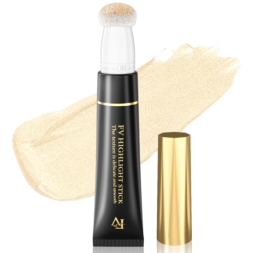 FV Liquid Highlighter, Creamy Highlighter Stick mit Weichem Kissen-Applikator, Wasserfestes Highlighter Flüssig Gesichts Make Up Geeignet für alle Hauttöne, Shimmer Finish, Mischbares, 13g, Starlight von FV