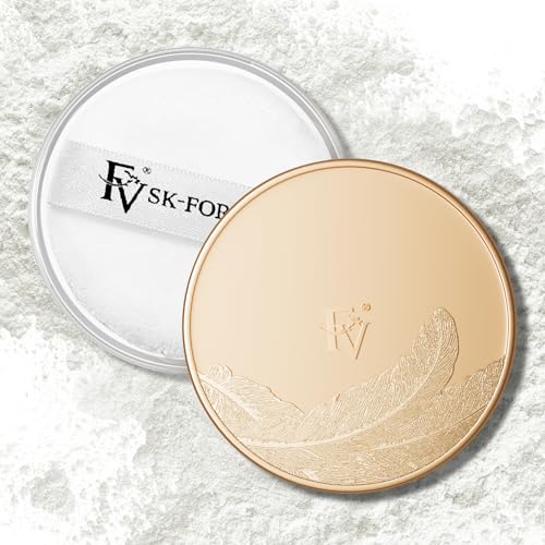 FV Puder Makeup Setting Powder, Fixier Puder mit Puff, Translucent Loses Powder zum Mattieren und Baking Powder, Ebenmäßigen Teint, Lang anhaltende Ölkontrolle von FV