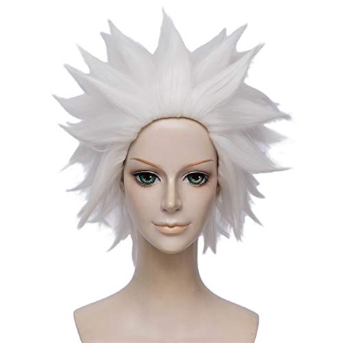 FVCENT Anime Short Layered Halloween Party Halloween Cosplay Perücke (Weiß) von FVCENT