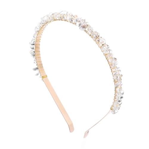 1 stück Rose Quartzs Stirnbänder for Frauen Unregelmäßigen Kies Naturstein Kristall Amethysten Citrines Aquamarine Haar Hoops Schmuck(Clear Quartz) von FVCTGHZ