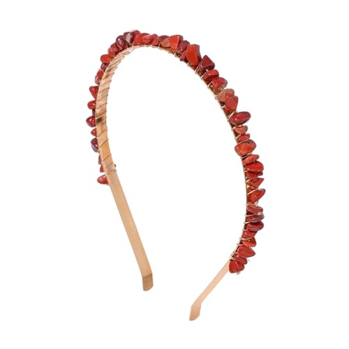 1 stück Rose Quartzs Stirnbänder for Frauen Unregelmäßigen Kies Naturstein Kristall Amethysten Citrines Aquamarine Haar Hoops Schmuck(Red stone) von FVCTGHZ