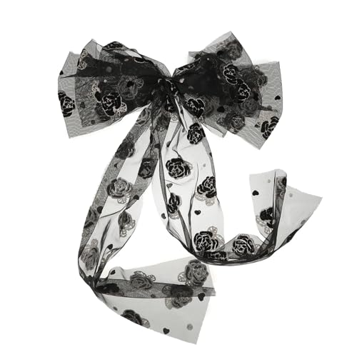 1PC große schwarze Spitze Schleife Haarspange Haar Klaue Blume Bowknot süße Band Haarnadel Mädchen Top Clip Haar-Accessoires(Style1) von FVCTGHZ