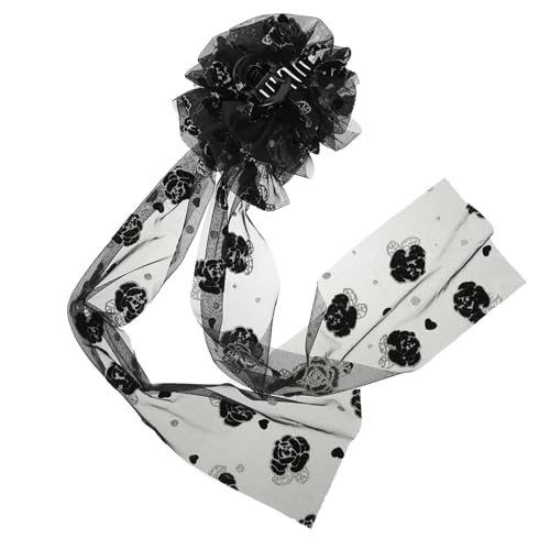 1PC große schwarze Spitze Schleife Haarspange Haar Klaue Blume Bowknot süße Band Haarnadel Mädchen Top Clip Haar-Accessoires(Style2) von FVCTGHZ