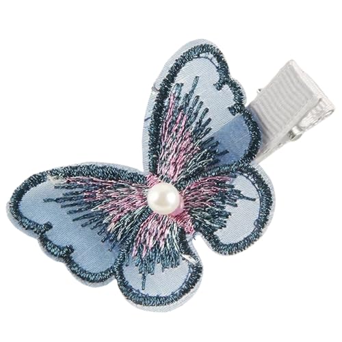 2 stücke Nette Baby Haarnadel Mädchen Stoff Intarsien Perle Schmetterling Haarnadel Weibliche Kleine Frische Liu Haibian Clip Kinder Zubehör In Mädchen(Blue) von FVCTGHZ
