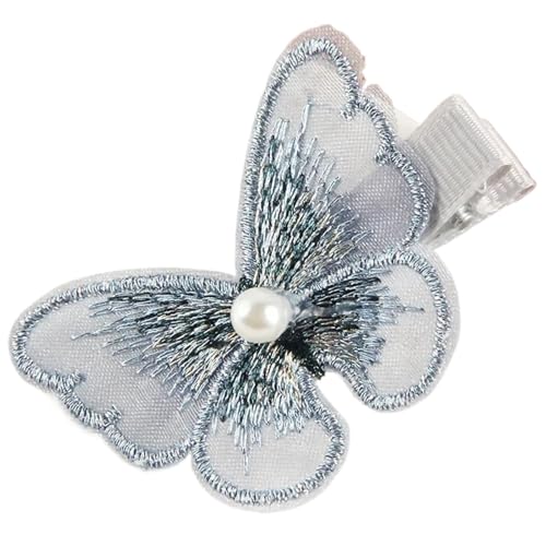2 stücke Nette Baby Haarnadel Mädchen Stoff Intarsien Perle Schmetterling Haarnadel Weibliche Kleine Frische Liu Haibian Clip Kinder Zubehör In Mädchen(Gray) von FVCTGHZ