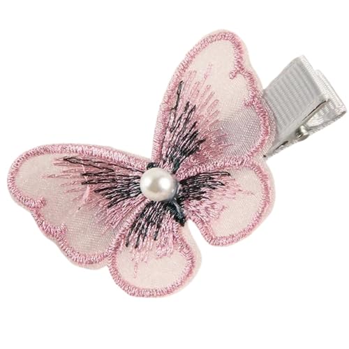2 stücke Nette Baby Haarnadel Mädchen Stoff Intarsien Perle Schmetterling Haarnadel Weibliche Kleine Frische Liu Haibian Clip Kinder Zubehör In Mädchen(Pink) von FVCTGHZ