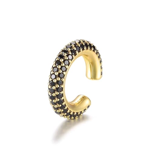 2PC Runde C Form Knorpel Clip Ohrringe for Frauen Gefälschte Keine Durchbohrten Ohrringe AAAA Zirkonia(Gold-Black) von FVCTGHZ