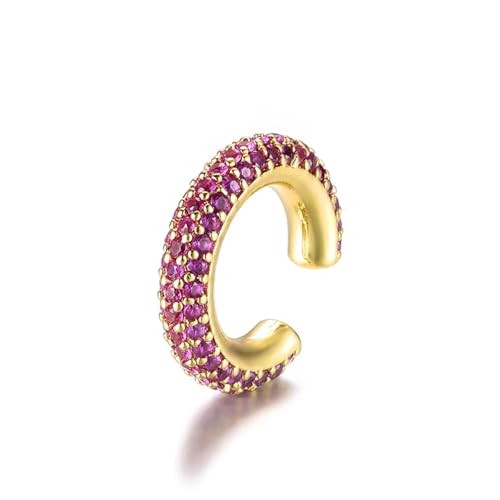 2PC Runde C Form Knorpel Clip Ohrringe for Frauen Gefälschte Keine Durchbohrten Ohrringe AAAA Zirkonia(Gold-Rose) von FVCTGHZ