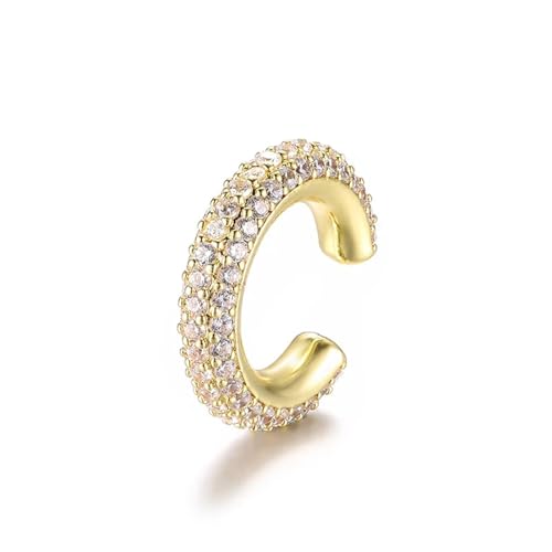 2PC Runde C Form Knorpel Clip Ohrringe for Frauen Gefälschte Keine Durchbohrten Ohrringe AAAA Zirkonia(Gold-White) von FVCTGHZ
