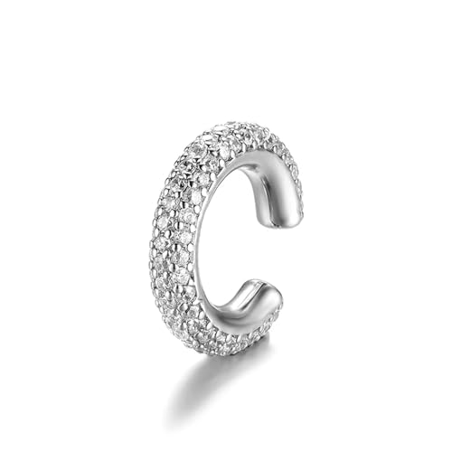 2PC Runde C Form Knorpel Clip Ohrringe for Frauen Gefälschte Keine Durchbohrten Ohrringe AAAA Zirkonia(Silver-White) von FVCTGHZ