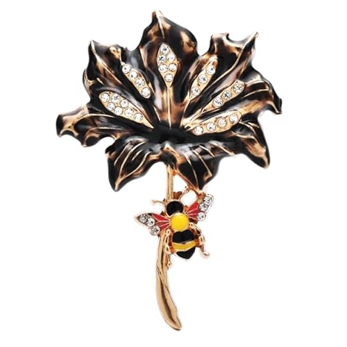 3 STÜCKE Nette Biene Und Schöne Blume Broschen Pins for Frauen Unisex 3-farbe Emaille Pflanzen Party(STYLE 1PC) von FVCTGHZ