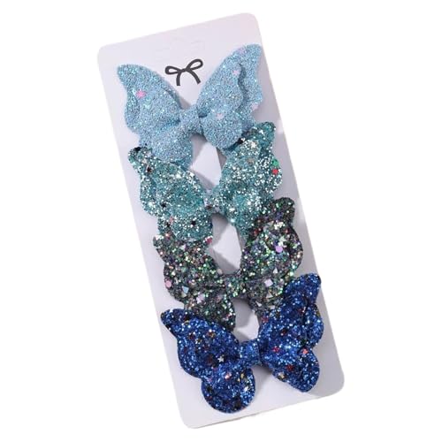 4/5 Stücke Frauen Mädchen Glitter Schmetterling Haar Clip for Kinder Pailletten Bogen Haarnadeln Nette Kopfbedeckungen Trendy Hairgrip Haar Zubehör(Color5) von FVCTGHZ