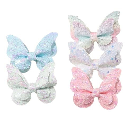 4/5 Stücke Frauen Mädchen Glitter Schmetterling Haar Clip for Kinder Pailletten Bogen Haarnadeln Nette Kopfbedeckungen Trendy Hairgrip Haar Zubehör(Color7) von FVCTGHZ