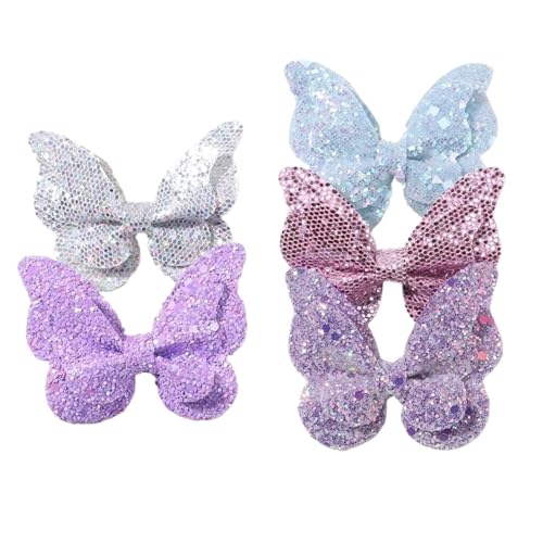 4/5 Stücke Frauen Mädchen Glitter Schmetterling Haar Clip for Kinder Pailletten Bogen Haarnadeln Nette Kopfbedeckungen Trendy Hairgrip Haar Zubehör(Color8) von FVCTGHZ