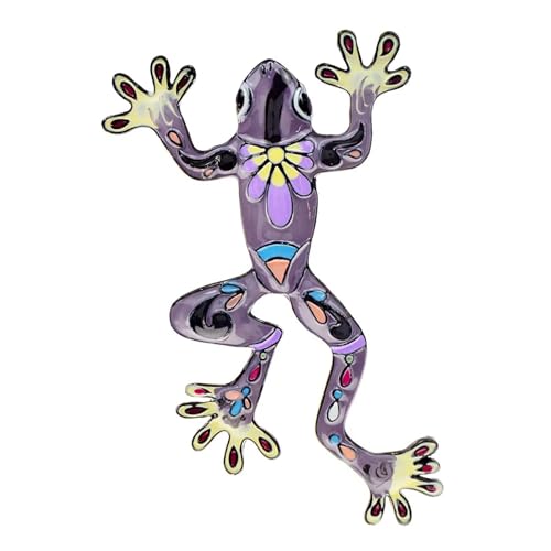 4 Farben erhältlich Emaille süße Frosch Broschen for Frauen Cartoon Design Tier Pin(Gray 1PC) von FVCTGHZ