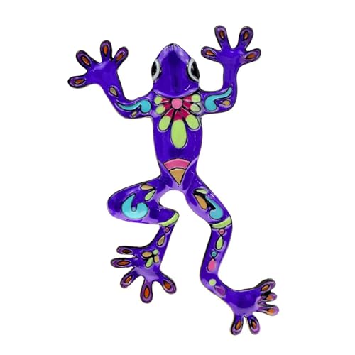 4 Farben erhältlich Emaille süße Frosch Broschen for Frauen Cartoon Design Tier Pin(PURPLE 1PC) von FVCTGHZ