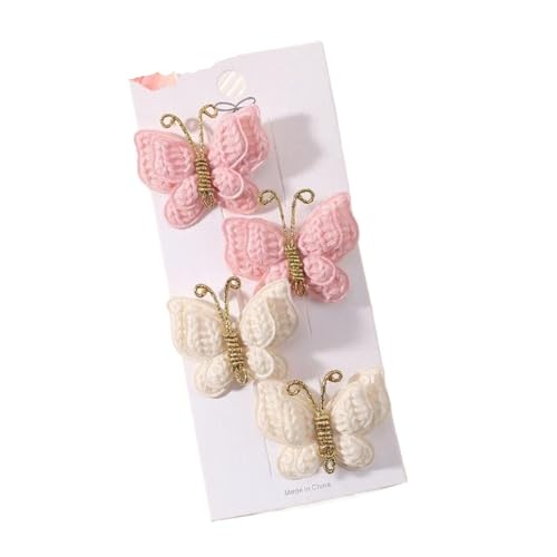 4 Teile/satz Neue Nette Baby Mädchen Bogen Haarnadel Wolle Gestrickte Headwear Handgemachte Häkeln Schmetterling Haarnadel Kinder Haar Zubehör(Color2) von FVCTGHZ