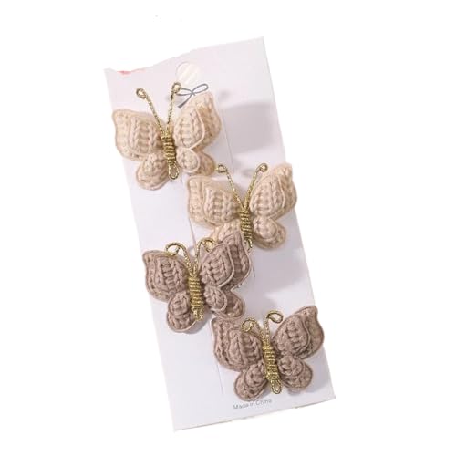 4 Teile/satz Neue Nette Baby Mädchen Bogen Haarnadel Wolle Gestrickte Headwear Handgemachte Häkeln Schmetterling Haarnadel Kinder Haar Zubehör(Color4) von FVCTGHZ