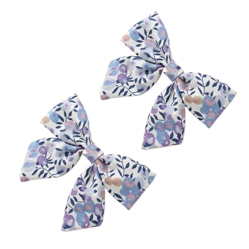 Baby Mädchen Haarspangen Blumendruck Bögen Haarnadel for Kinder Liberty Baumwolle Haarspange Kinder Sommer Haarschmuck 2 Teile/satz(Color1) von FVCTGHZ