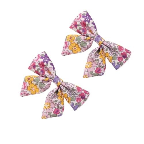 Baby Mädchen Haarspangen Blumendruck Bögen Haarnadel for Kinder Liberty Baumwolle Haarspange Kinder Sommer Haarschmuck 2 Teile/satz(Color4) von FVCTGHZ
