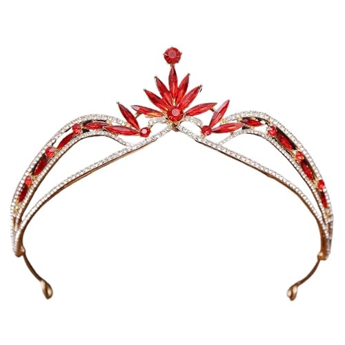 Blaue Kristallblumenkrone for Frauen und Mädchen, Hochzeitsfeier, elegante Brautkönigin, Haarschmuck(Red) von FVCTGHZ
