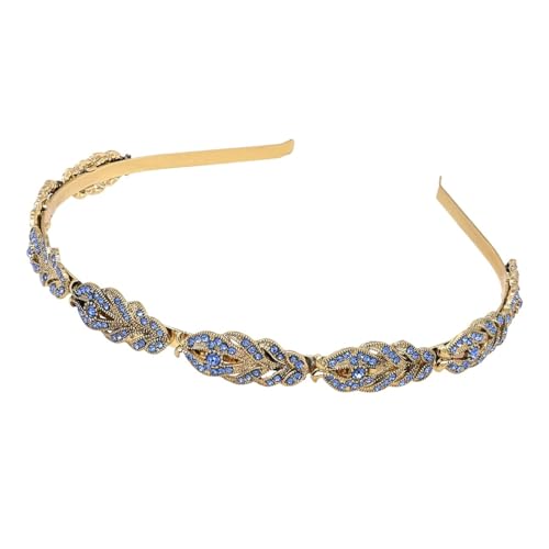 Blumen-Design Strass Kristall Hochzeit Stirnband Braut Kopfschmuck Einfaches Design Braut Stirnband(Green) von FVCTGHZ