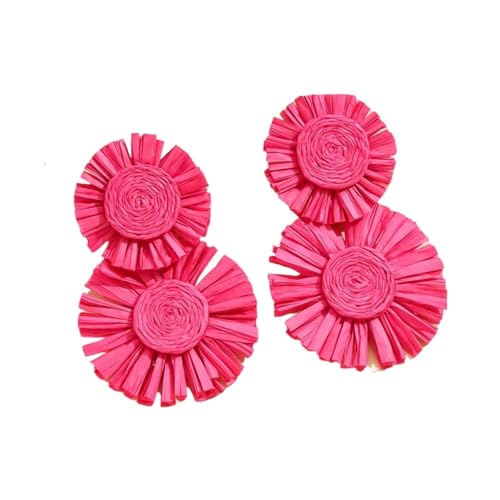 Ein Paar handgewebte Ohrringe im böhmischen Sonnenblumen-Stil in verschiedenen Farben, geeignet for den Strandurlaub(Pink) von FVCTGHZ