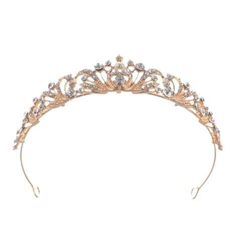 Einfache Strass-Diademe und Kronen Braut Hochzeit Kopfschmuck Glänzende Strass-Stirnbänder Prinzessin Diadem Braut Haarschmuck(Gold) von FVCTGHZ