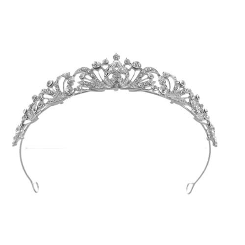 Einfache Strass-Diademe und Kronen Braut Hochzeit Kopfschmuck Glänzende Strass-Stirnbänder Prinzessin Diadem Braut Haarschmuck(Silver) von FVCTGHZ