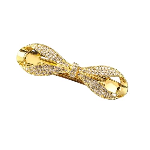 Eleganter Vintage Kristall Zirkon for Mädchen Temperament Haarspange Kleine Haarspange Frauen Federclip Pferdeschwanzhalter(Gold) von FVCTGHZ