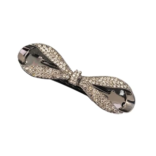 Eleganter Vintage Kristall Zirkon for Mädchen Temperament Haarspange Kleine Haarspange Frauen Federclip Pferdeschwanzhalter(Silver) von FVCTGHZ