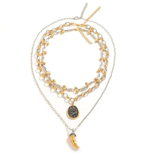 FVCTGHZ 3 teile/satz Frauen Schmuck Multilayer Link Ketten Aussage Horn Anhänger Halsketten Luxus Prom FVCTGHZ 3 teile/satz Frauen Schmuck Multilayer Link Ketten Aussage Horn Anhänger Halsketten Luxus Prom von FVCTGHZ